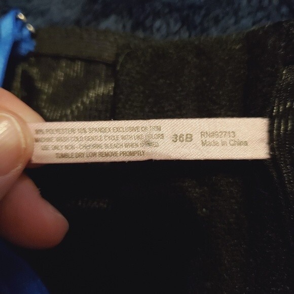 Natine blue and black satin lace corset size 36B - Picture 6 of 6